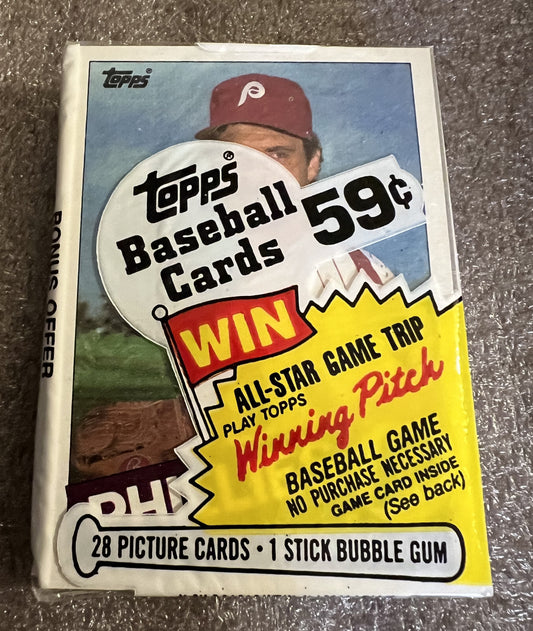 1985 Topps Baseball - Unopened Cello Pack - 28 Cards