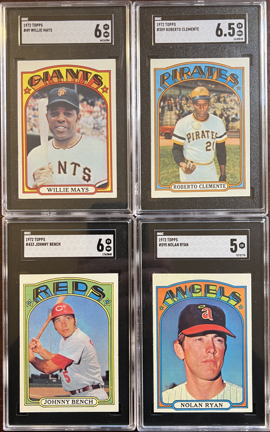 1972 Topps Baseball Complete Set - EXMT AVG w 10 Graded - Fisk RC Aaron Ryan Mays