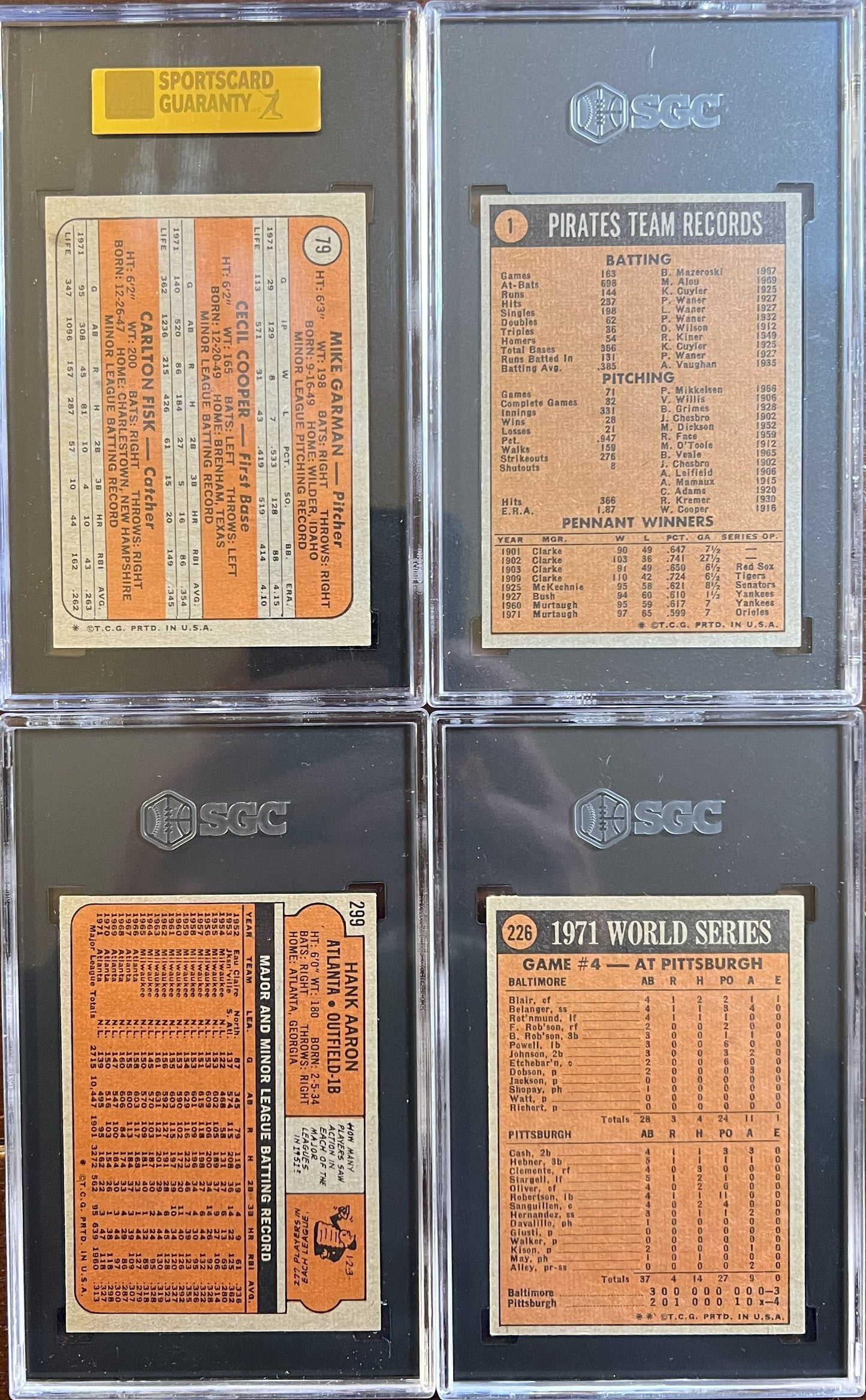 1972 Topps Baseball Complete Set - NM AVG w 74 Graded - Fisk RC Aaron Ryan Mays