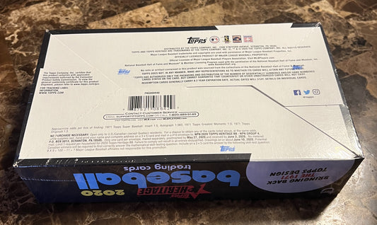 2020 Topps Heritage Baseball - Factory Sealed Hobby Box - 24 Packs