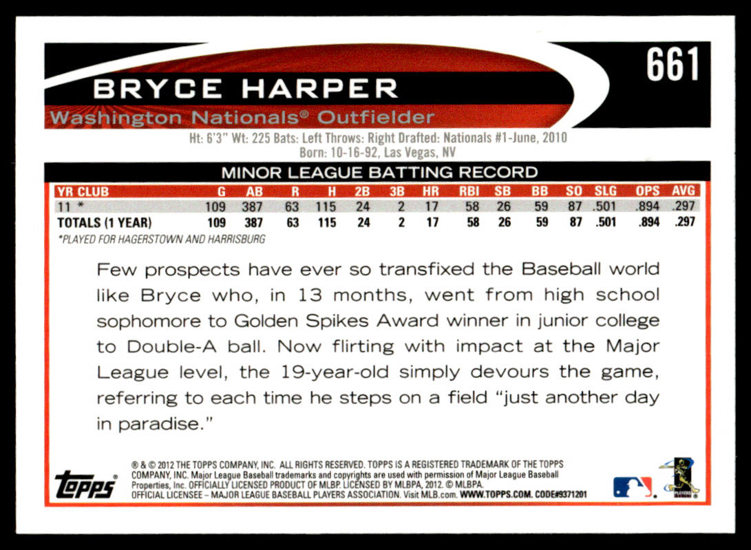2012 Topps Baseball Complete Base Set + 661 + Update