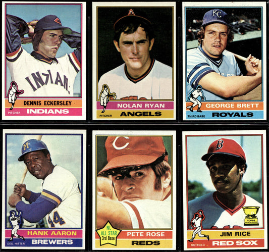 1976 Topps Baseball Complete Set - EXMT+ AVG - Eckersley RC Aaron Ryan Brett Rose