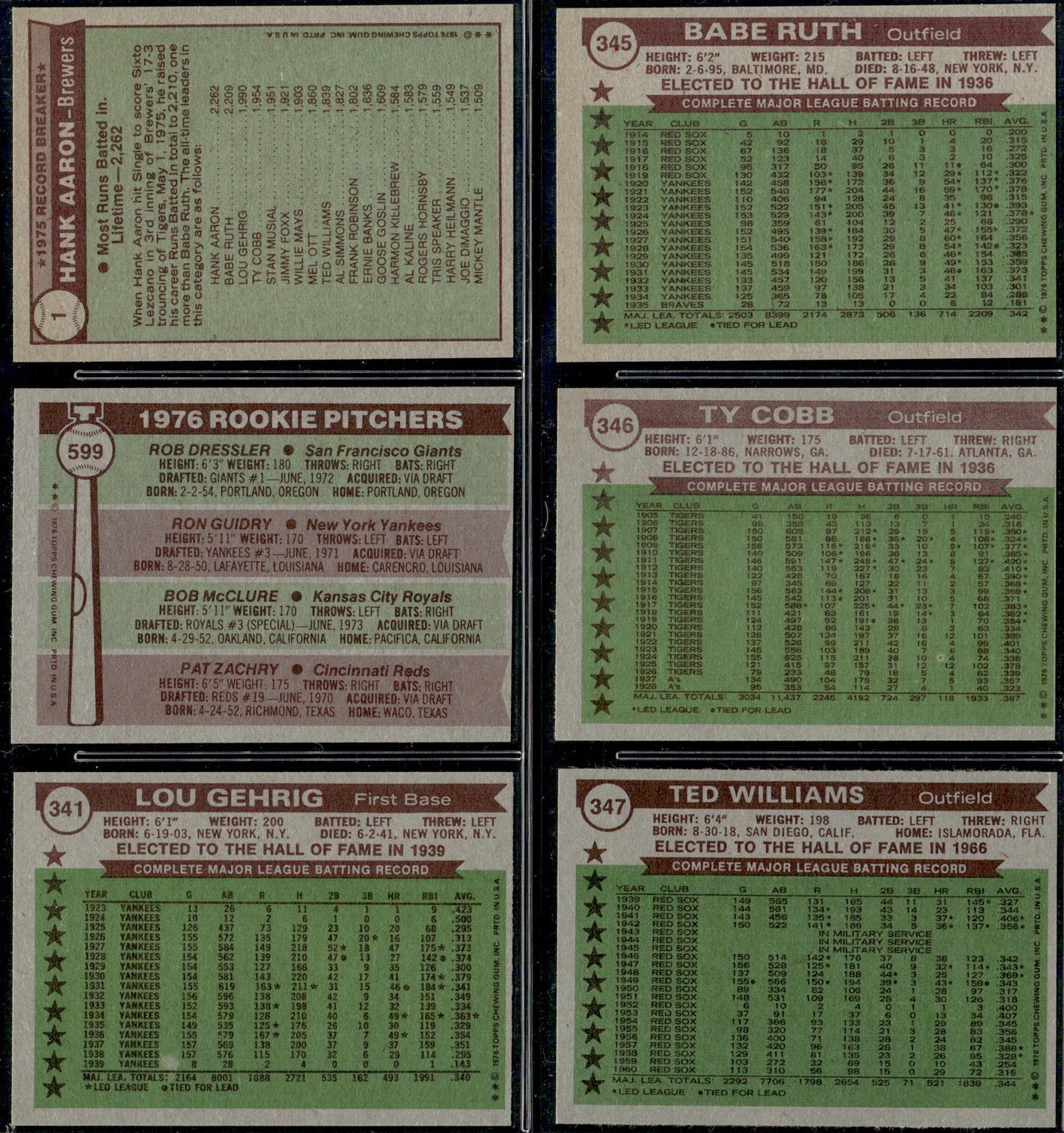 1976 Topps Baseball Complete Set - EXMT+ AVG - Eckersley RC Aaron Ryan Brett Rose