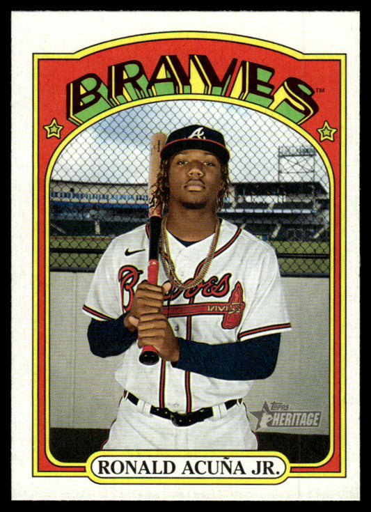 2021 Topps Heritage #299 #300 - Ronald Acuna Jr - Lot of 2