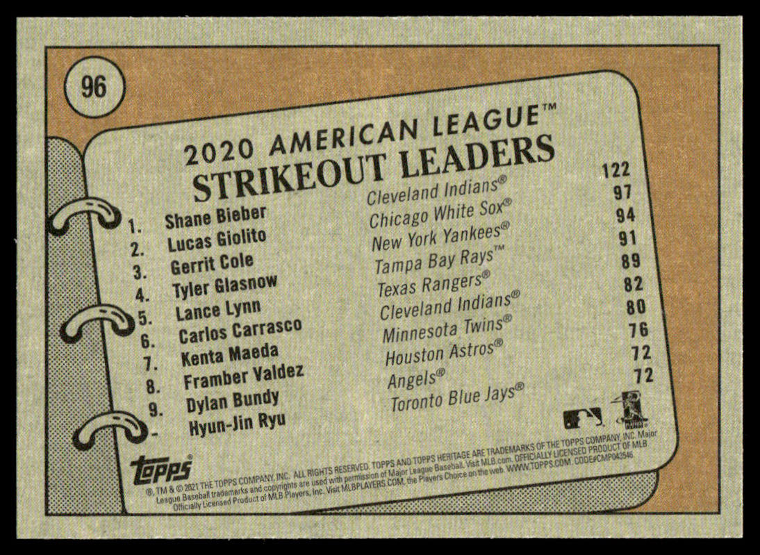 2021 Topps Heritage #94 #96 #249 #250 - Gerrit Cole - Lot of 4