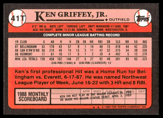 1989 Topps Traded Baseball #41T - Ken Griffey Jr RC - MINT