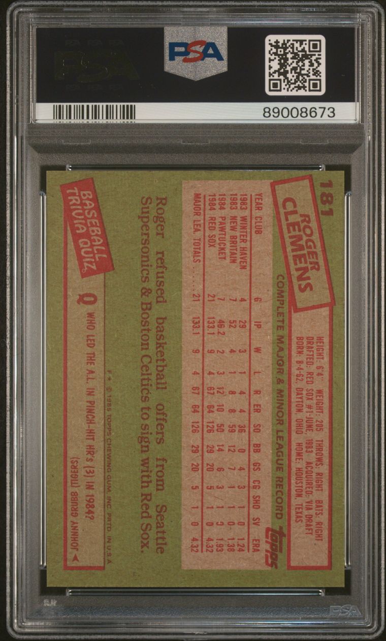 1985 Topps Baseball Complete Set Vending! - McGwire Clemens Puckett RC PSA 8
