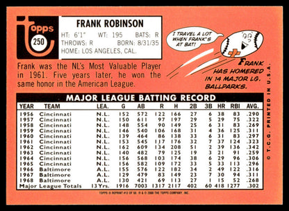 2001 Topps Baseball Through the Years Reprints #12 - Frank Robinson