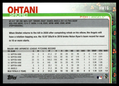 2019 Topps Holiday Baseball #HW16 - Shohei Ohtani
