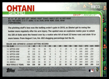 2019 Topps Holiday Baseball #HW33 - Shohei Ohtani