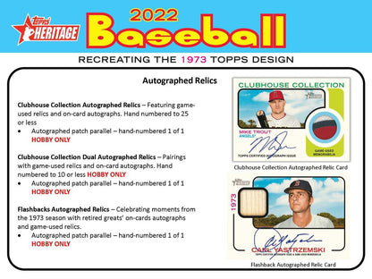 2022 Topps Heritage Baseball - Factory Sealed Hobby Box - 24 Packs