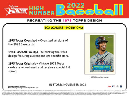 2022 Topps Heritage Baseball High Number - Factory Sealed Hobby Box - 24 Packs