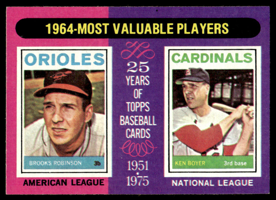 1975 Topps Baseball #202 - 1964 MVPs - Robinson/Boyer - NM