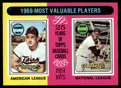 1975 Topps Baseball #207 - 1969 MVPs- Killebrew/McCovey - NM