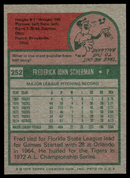 1975 Topps Baseball #252 - Fred Scherman - NM