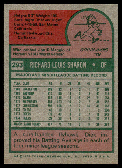 1975 Topps Baseball #293 - Dick Sharon - NM