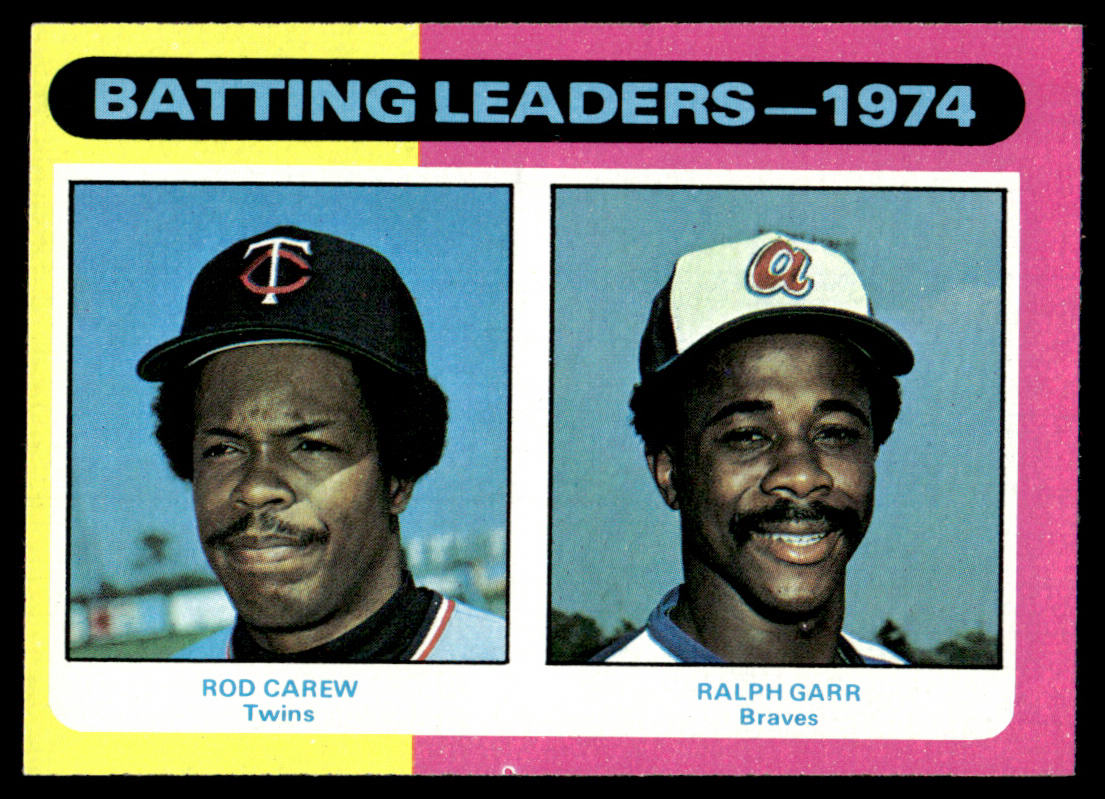 1975 Topps Baseball #306 - 1974 Batting Leaders - Carew/Garr - EXMT