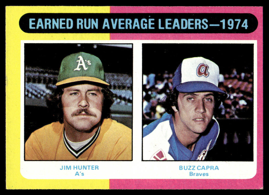 1975 Topps Baseball #311 - 1974 ERA Leaders - Hunter/Capra - EXMT
