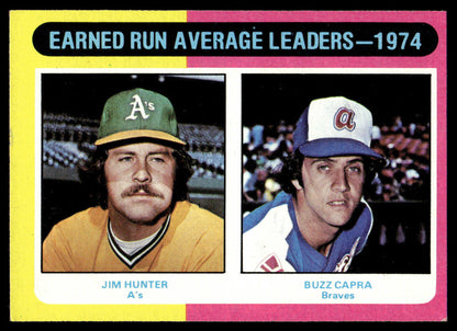 1975 Topps Baseball #311 - 1974 ERA Leaders - Hunter/Capra - EXMT