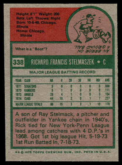 1975 Topps Baseball #338 - Rick Stelmaszek - NM