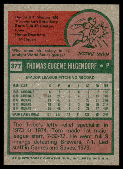 1975 Topps Baseball #377 - Tom Hilgendorf - NMMT