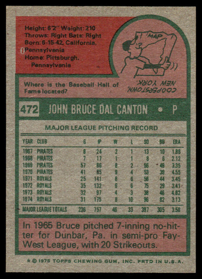 1975 Topps Baseball #472 - Bruce Dal Canton - NM