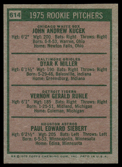 1975 Topps Baseball #614 - 1975 Rookie Pitchers - NM