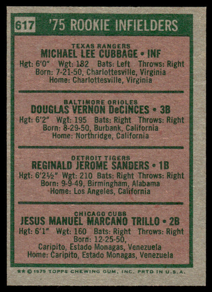 1975 Topps Baseball #617 - 1975 Rookie Infielders - EXMT