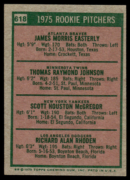 1975 Topps Baseball #618 - 1975 Rookie Pitchers - NM