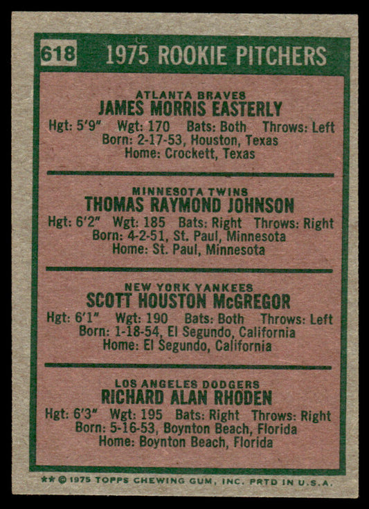1975 Topps Baseball #618 - 1975 Rookie Pitchers - NM