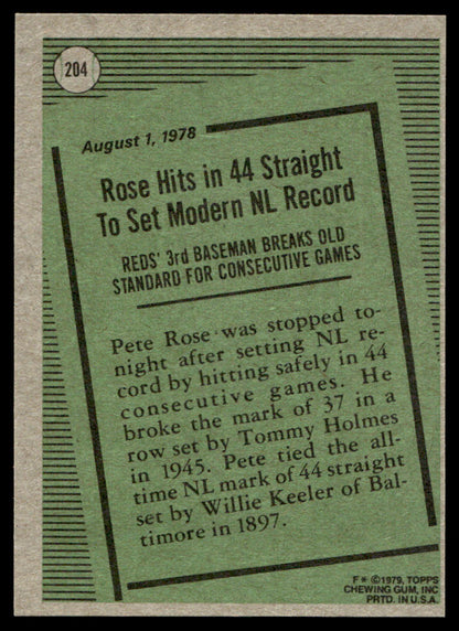 1979 Topps Baseball #204 - Pete Rose - NM