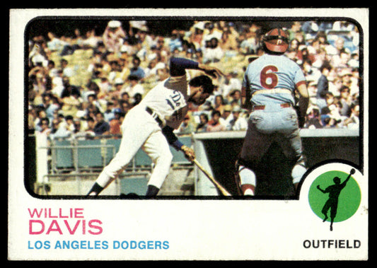 1973 Topps Baseball #35 - Willie Davis - EXMT