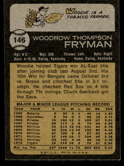 1973 Topps Baseball #146 - Woodie Fryman - EXMT