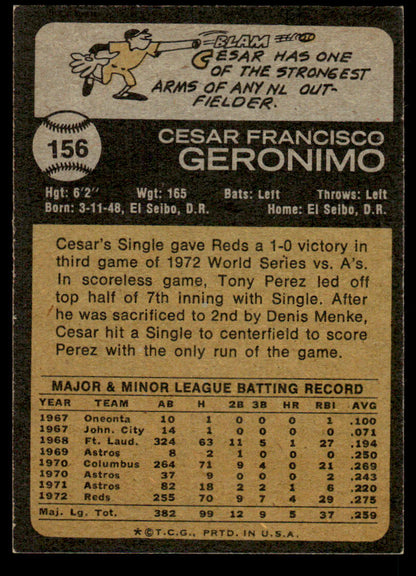 1973 Topps Baseball #156 - Cesar Geronimo - EXMT