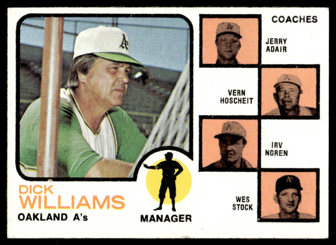 1973 Topps Baseball #179b - A's Field Leaders - EXMT