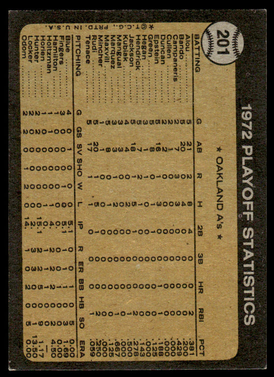 1973 Topps Baseball #201 - AL Playoffs - Hendrick Scores Winning Run - NM