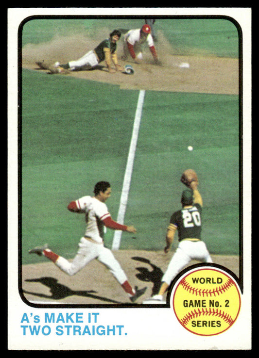 1973 Topps Baseball #204 - World Series Game 2 - A's Make It Two Straight - NM