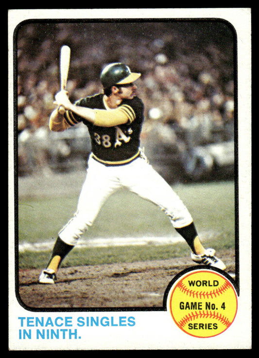 1973 Topps Baseball #206 - World Series Game 4 - Tenace Singles in Ninth - EXMT