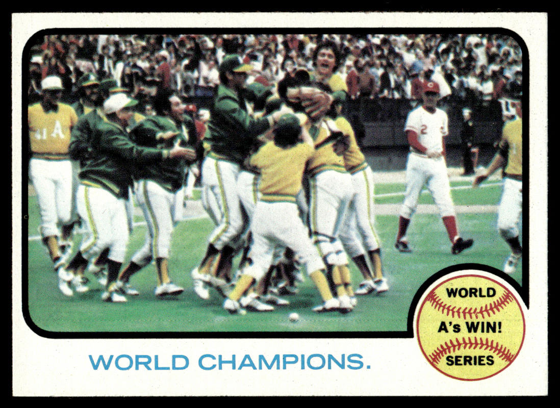1973 Topps Baseball #210 - World Champions - Oakland Athletics - NM