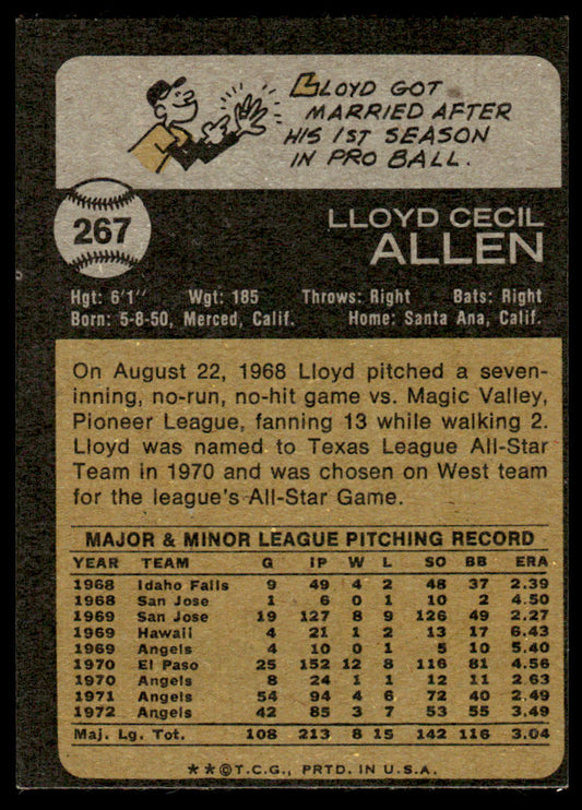 1973 Topps Baseball #267 - Lloyd Allen - EXMT