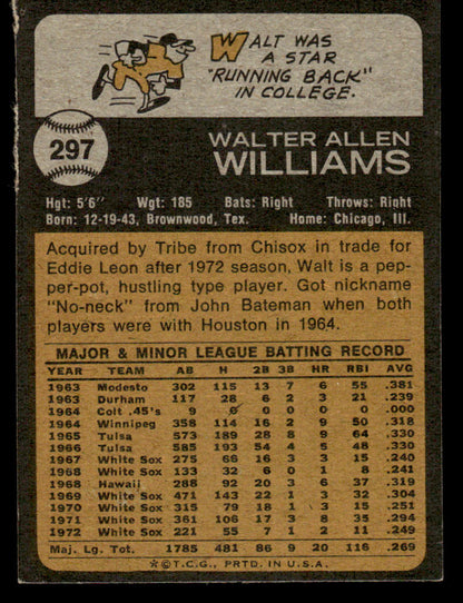 1973 Topps Baseball #297 - Walt Williams - NM