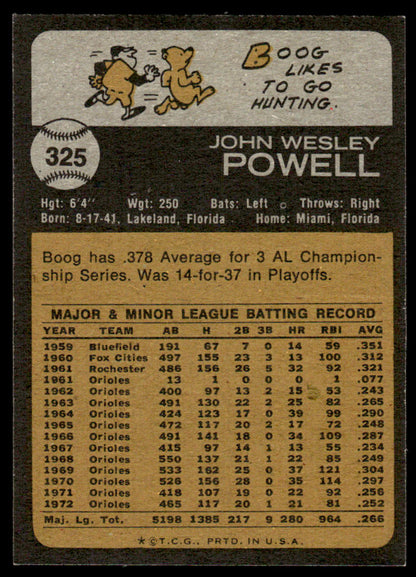 1973 Topps Baseball #325 - Boog Powell - NM
