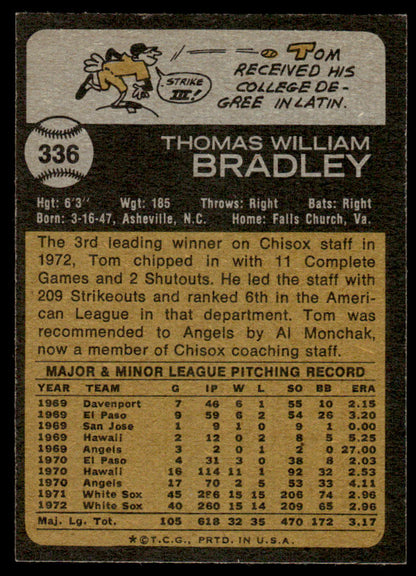 1973 Topps Baseball #336 - Tom Bradley - NM