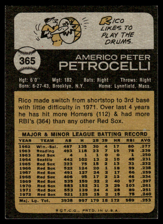 1973 Topps Baseball #365 - Rico Petrocelli - NM