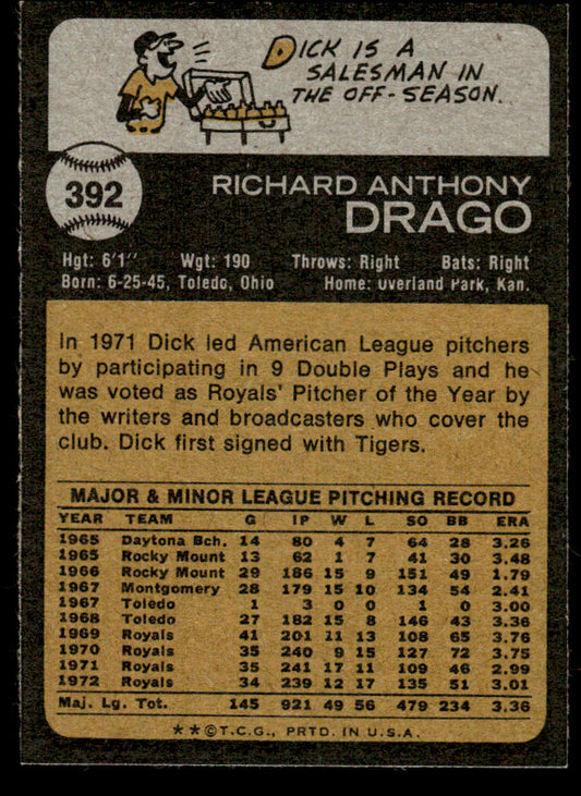 1973 Topps Baseball #392 - Dick Drago - NM