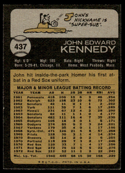 1973 Topps Baseball #437 - John Kennedy - EXMT