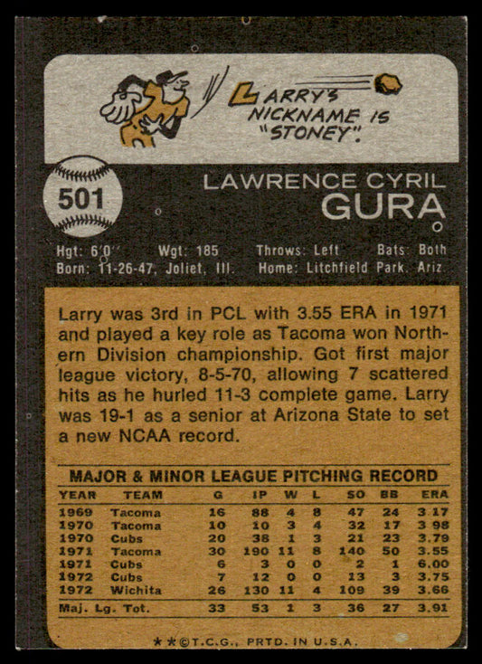 1973 Topps Baseball #501 - Larry Gura - EXMT