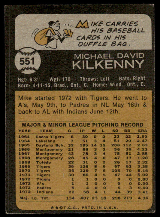 1973 Topps Baseball #551 - Mike Kilkenny - EX
