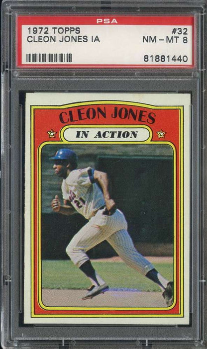 1972 Topps Baseball #32 - Cleon Jones IA - PSA 8 - NMMT
