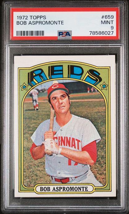 1972 Topps Baseball #659 - Bob Aspromonte - PSA 9 - MINT